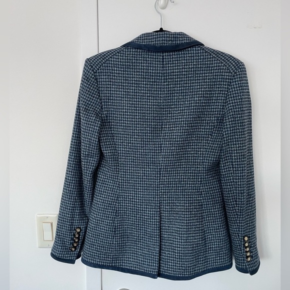 Veronica Beard Hali virgin wool houndstooth blue blazer - Picture 6 of 9